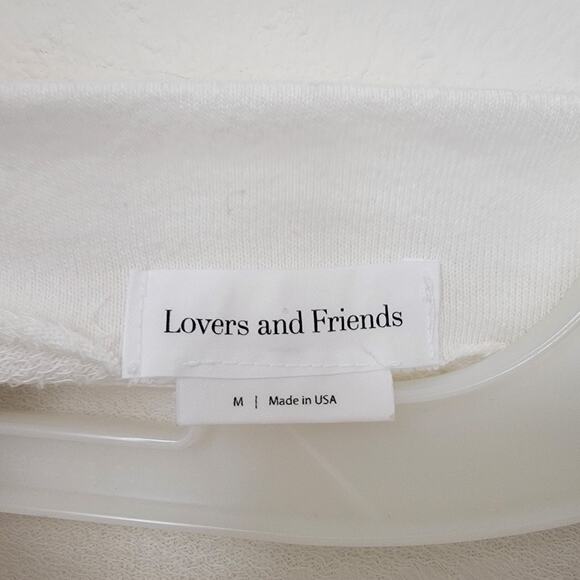 Lovers + Friends Revolve Block Sweatshirt Gray White Mockneck Long Sleeve Medium - Picture 8 of 9